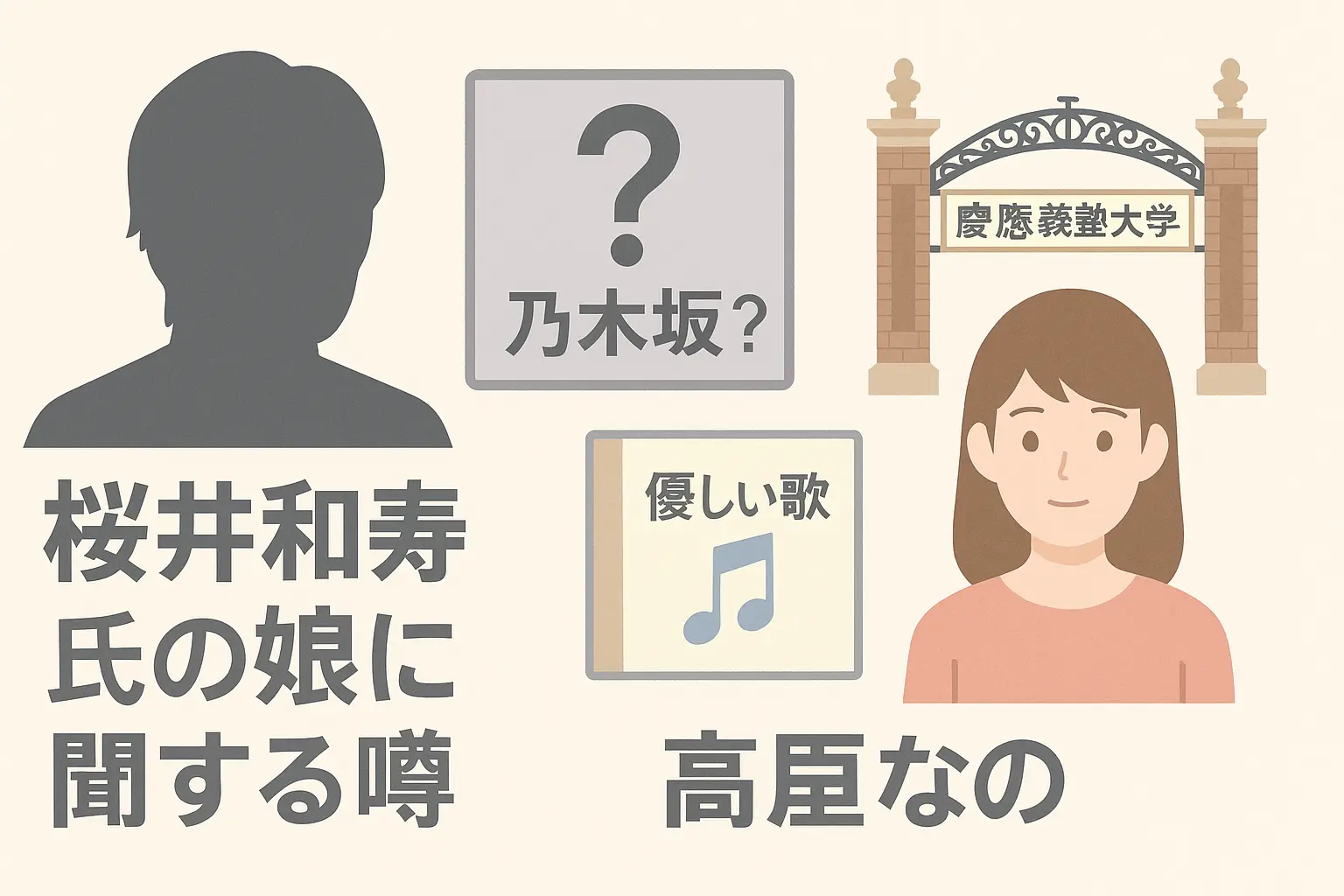 桜井和寿の娘は乃木坂なぜ？櫻井優歌は慶応なの？優しい歌との関係？長女