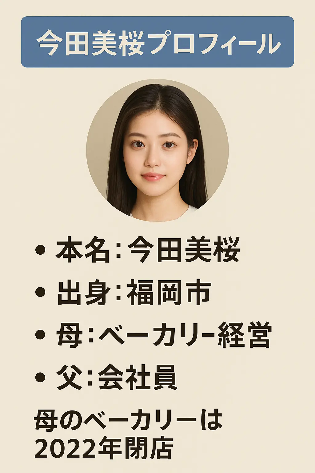 今田美桜の実家金持ちや住所？本名？母親写真店？父親職業？おやつスタンドいまだ閉店！