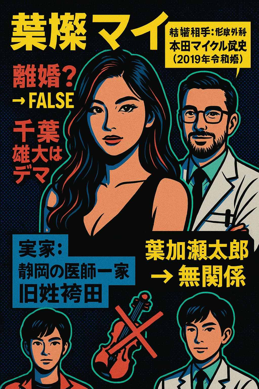 葉加瀬マイの現在の結婚相手は？離婚は千葉雄大？実家は静岡の袴田外科医者の娘？葉加瀬太郎が父？を紹介