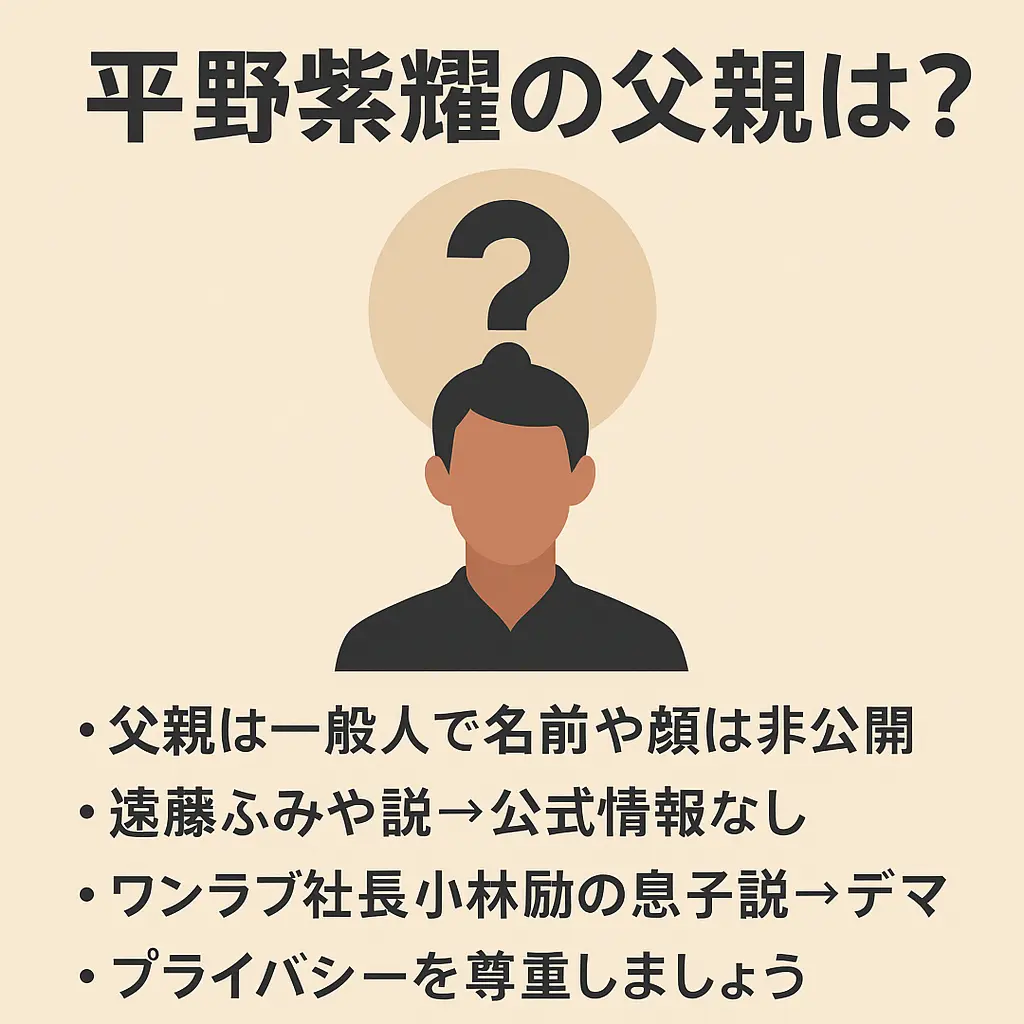 平野紫耀の父親イケメン？名前は遠藤ふみや？職業ワンラブ社長小林励の息子はデマ