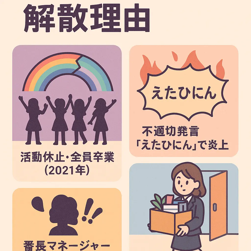たこやきレインボーの解散理由?適切発言えたひにんの内容が炎上？たこ虹番長退社