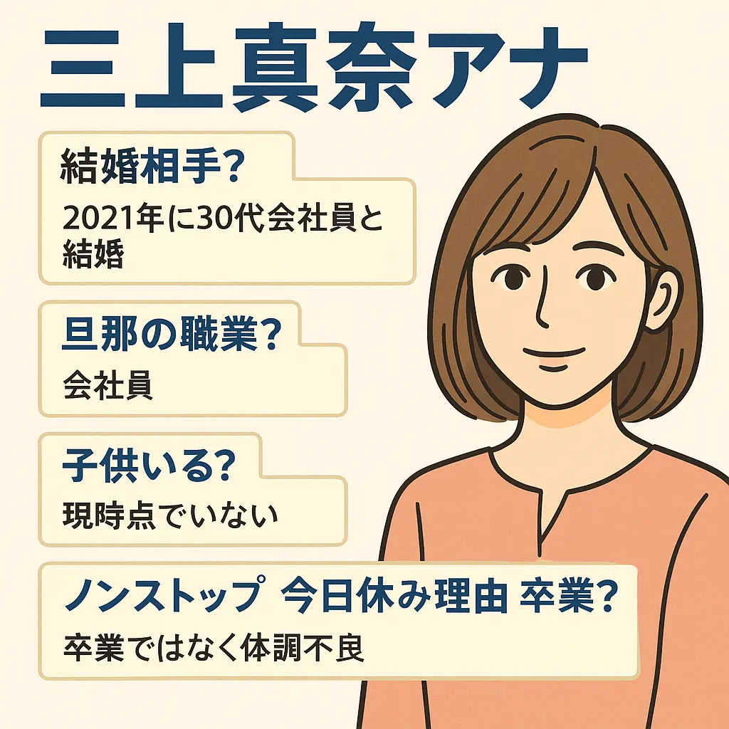 三上真奈アナが結婚相手?旦那職業？子供いる？ノンストップ今日休み理由は卒業?今日？